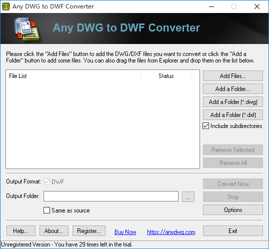 Any DWG to DWF Converter截图