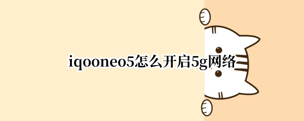iqooneo5怎么打开5g