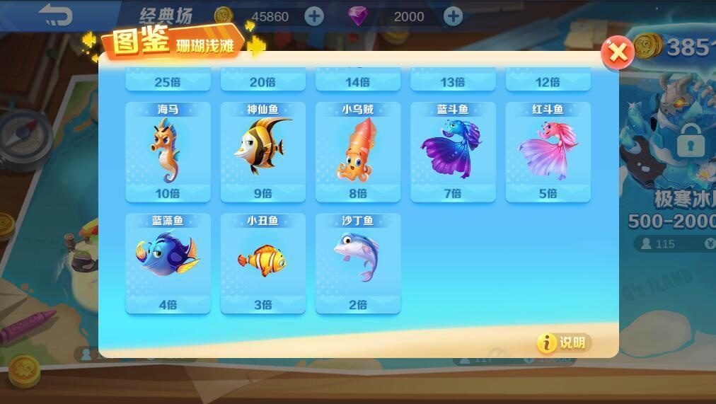 普通鱼类大放送积少成多才保底在游戏中,共设置有24款普通鱼类,并在每