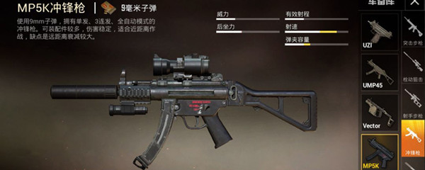 和平精英MP5K最佳配件搭配推荐
