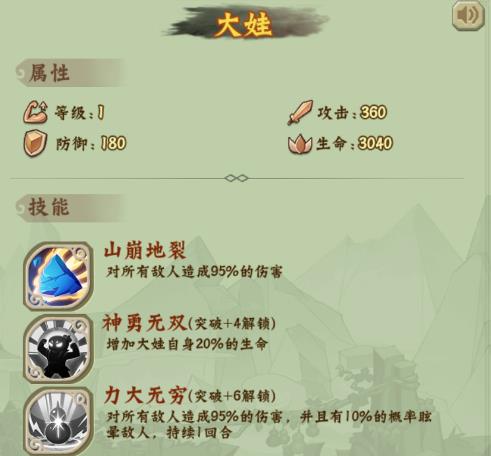 葫芦兄弟七子降妖角色技能属性介绍