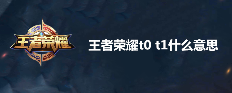 王者荣耀t0 t1是什么意思？t0 t1意思分享