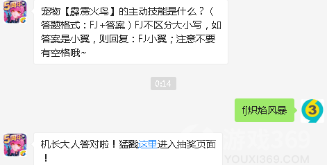 宠物【霹雳火鸟】的主动技能是什么？08月02日全民飞机大战安卓版1.0.90每日一题答案