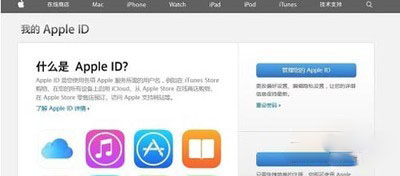 2、进入到我的Apple ID管理页面