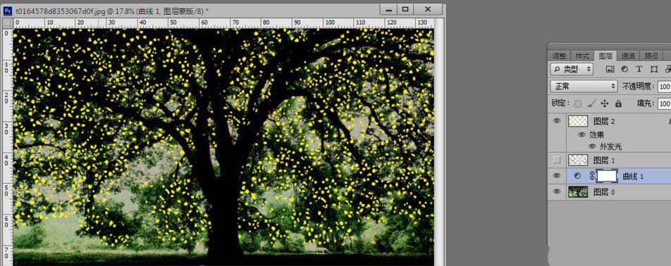 ps怎么为大树添加斑点光源 大树添加斑点光源方法介绍