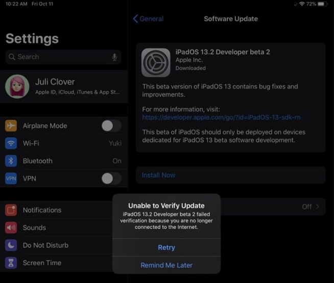 苹果iOS 13.2未能正确安装怎么回事