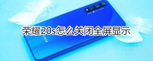 荣耀20s如何关闭全屏显示