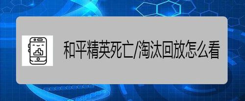 和平精英怎么看死亡/淘汰回放