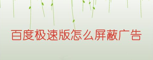 百度极速版如何开启广告屏蔽