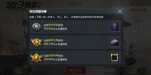 和平精英SS4赛季段位奖励有什么？