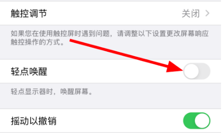 苹果手机ios13中如何关闭轻点唤醒的功能