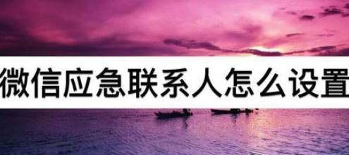 微信怎么设置应急联系人？