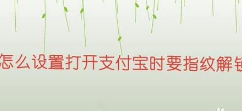 支付宝怎么设置指纹解锁？