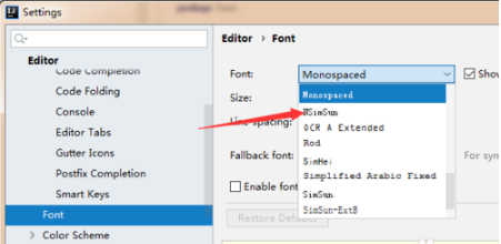 IntelliJ IDEA编辑器如何修改字体