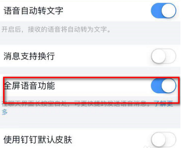 钉钉怎么打开全屏语音功能