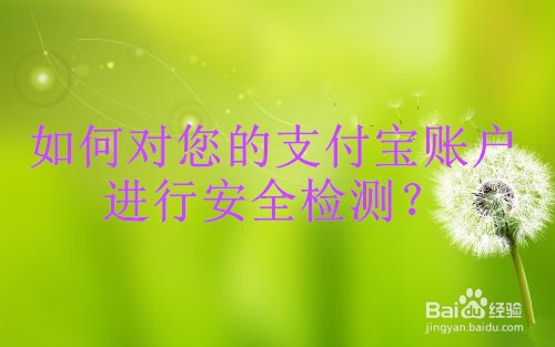 怎么把支付宝账户进行安全检测