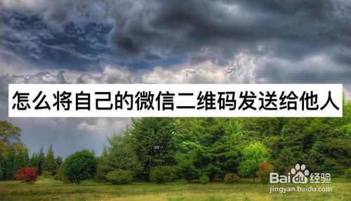 如何将自己的微信二维码发送给他人