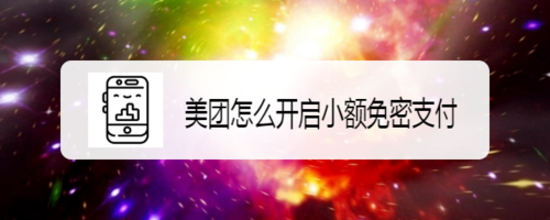 美团如何打开小额免密支付