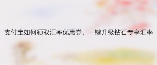 支付宝怎么领取汇率优惠券升级钻石专享汇率