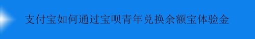 支付宝怎么通过宝呗青年兑换余额宝体验金