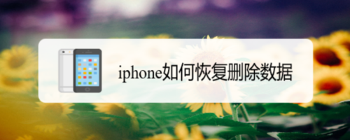 iphone怎么恢复删除数据