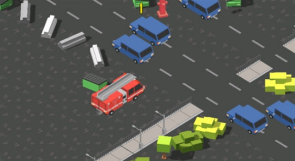 小车勇闯马路