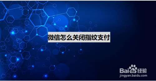 微信指纹支付在哪关闭