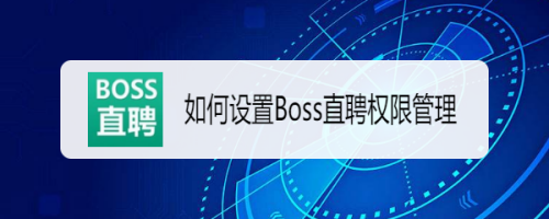 Boss直聘在哪设置权限管理