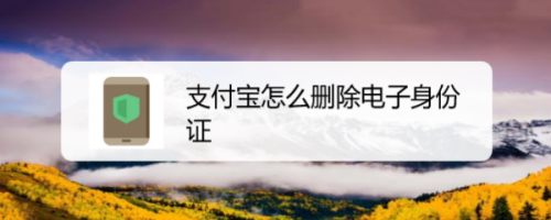 支付宝删除电子身份证方法分享