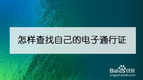 微信怎么查询电子通行证