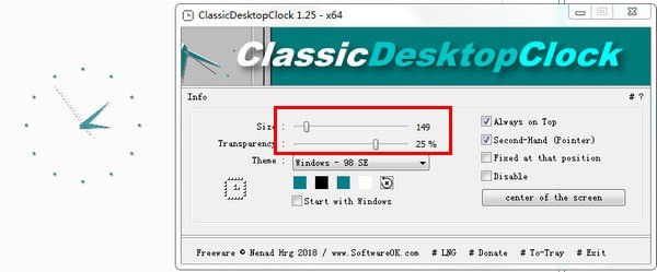 ClassicDesktopClock(经典桌面时钟) v2.33免费版