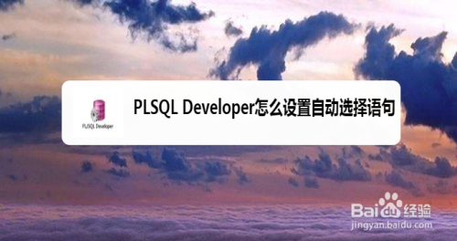 PLSQL Developer自动选择语句设置流程分享