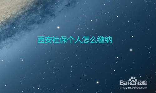 西安社保怎么缴纳人个社保