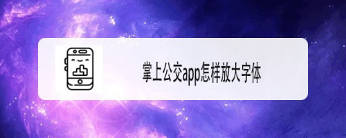掌上公交设置放大字体步骤分享