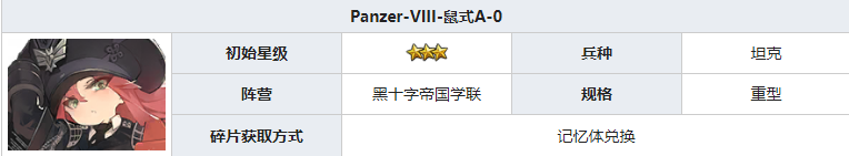 灰烬战线Panzer-VIII-鼠式A-0怎么样