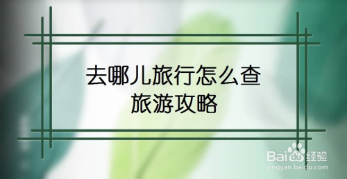 去哪儿旅行在哪查找旅游攻略