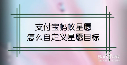 支付宝怎么自定义蚂蚁星愿目标