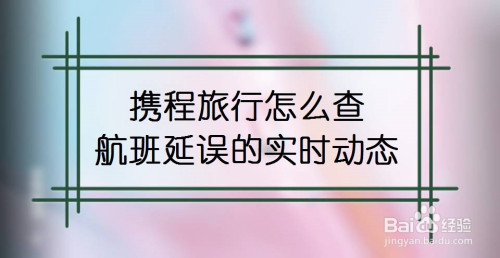 携程旅行怎么查看航班延误信息