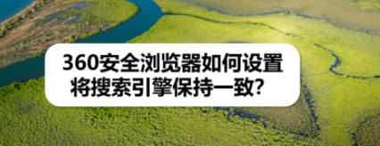 360浏览器搜索引擎保持一致教程分享