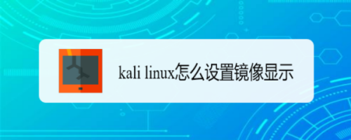 kali linux镜像显示设置步骤分享