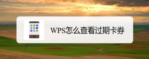 WPS过期卡券在哪看