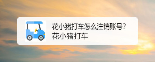 花小猪打车账号如何注销