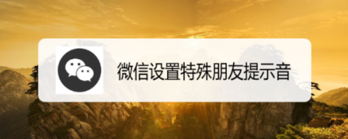微信在哪设置好友消息特殊提示音