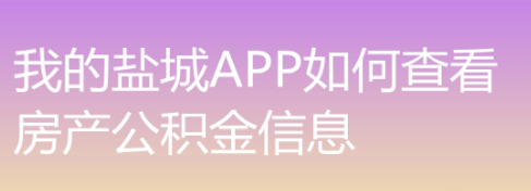 我的盐城app怎样查公积金信息