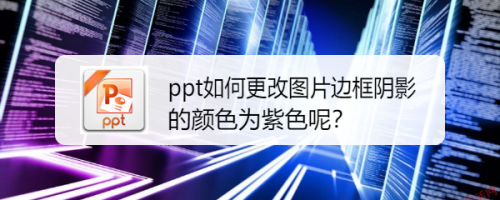 ppt设置图片边框阴影为紫色流程分享