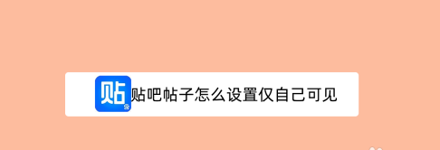 百度贴吧我的帖子怎么设为仅自己可见