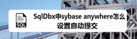 SqlDbx中sybase anywhere自动提交启用步骤分享