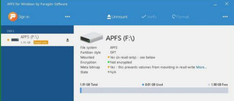 Paragon APFS for Windows