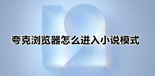 夸克浏览器怎么进入小说模式