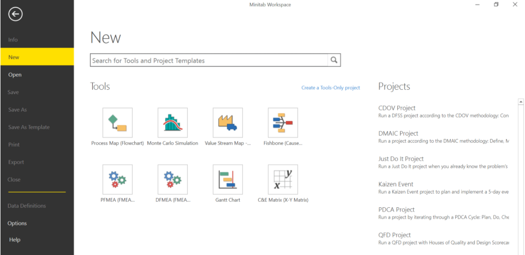 minitab workspace